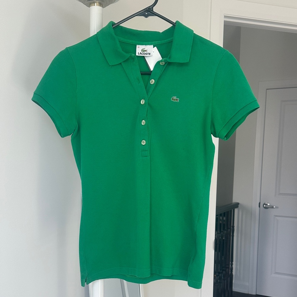Lacoste Emerald Green Short-Sleeve Polo with collar